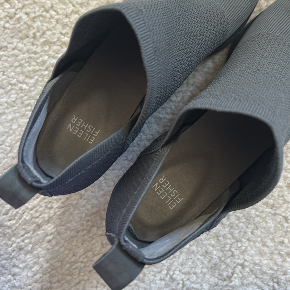 Eileen Fisher Joss Knit Ankle Boot Graphite - Picture 8 of 10